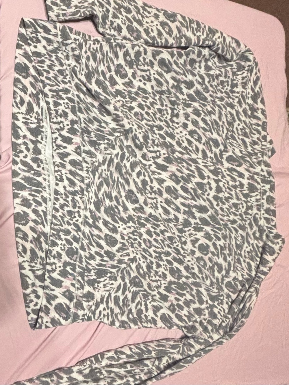 Animal Print Grey and White Women's long sleeve shirt